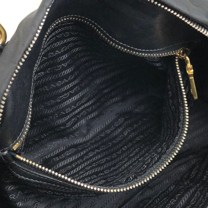 PRADA Logo Two-way Handbag Shoulder bag Black Vintage 7axa82