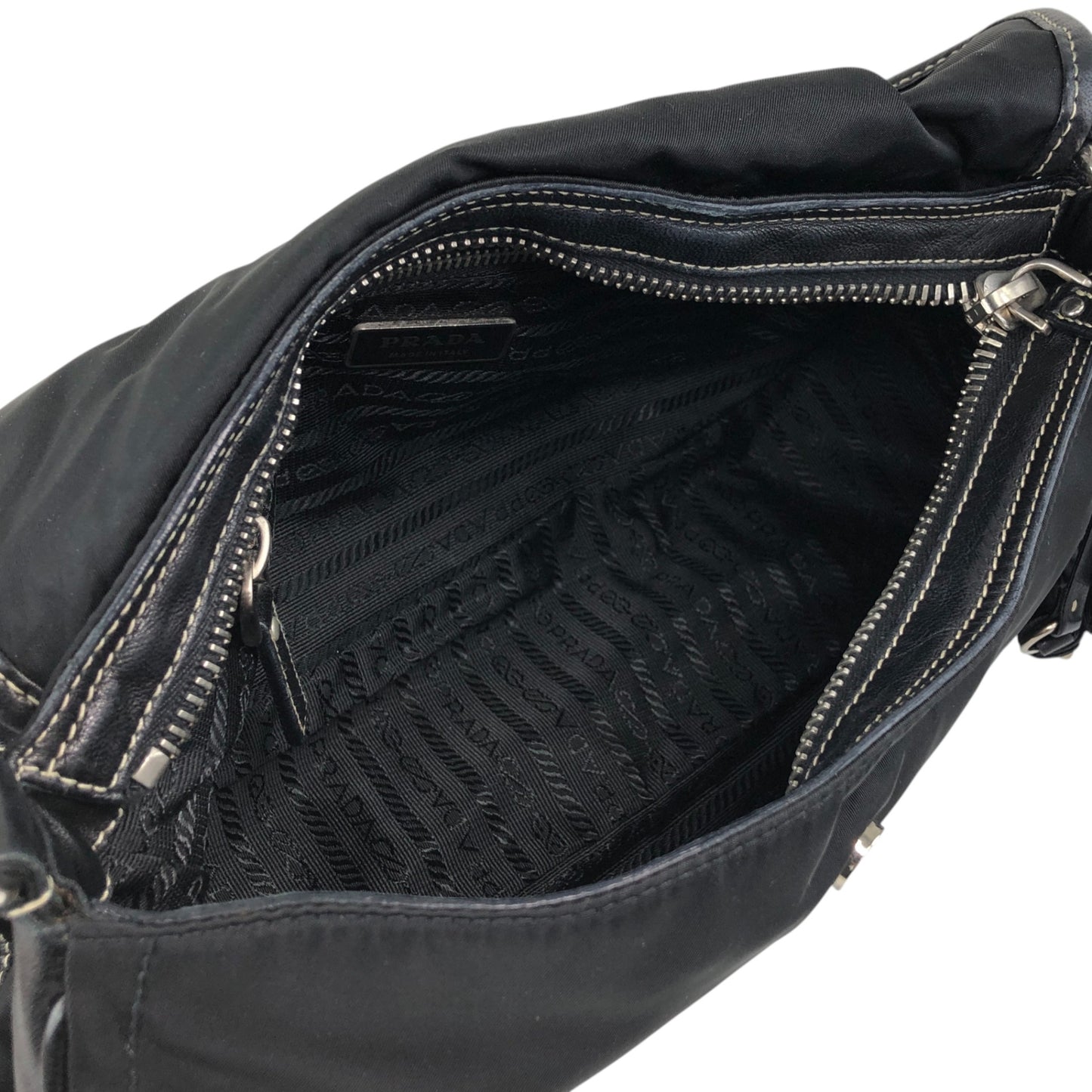 PRADA Triangle Logo Shoulder bag Black Vintage ttefme