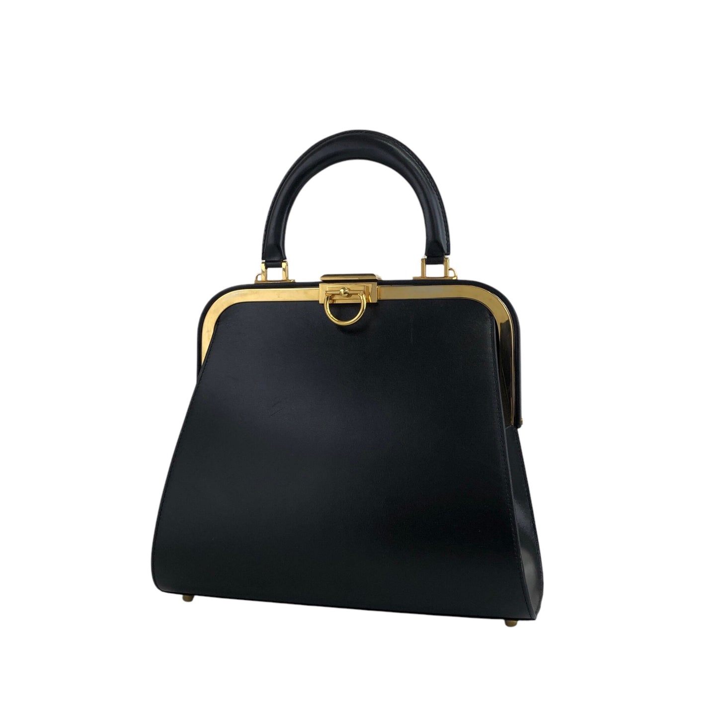 Christian Dior Metal Clasp Handbag Black Vintage 7ncfjz