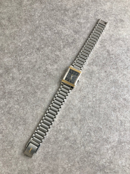 Yves Saint Laurent YSL Logo Quartz Watch Silver×Gold 5421-H04732Y Vintage ipgkvu