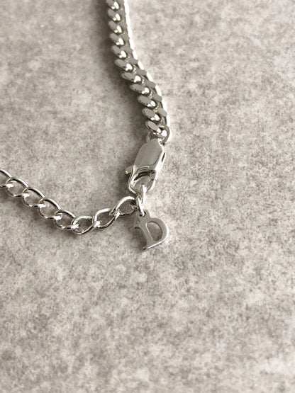 Christian Dior Logo Motif Necklace Silver Vintage 35bccv