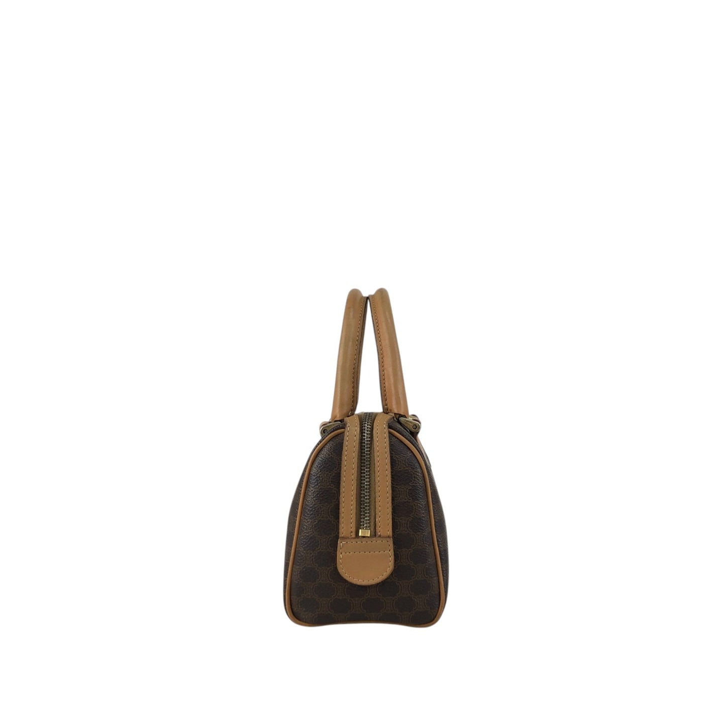 CELINE Macadam Two-way Small Boston bag Shoulder bag Brown Vintage i42xbv