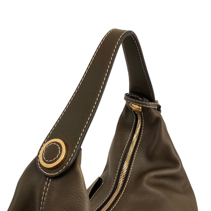 LOEWE Logo Embossed Shoulder bag Brown Vintage fsvn5t
