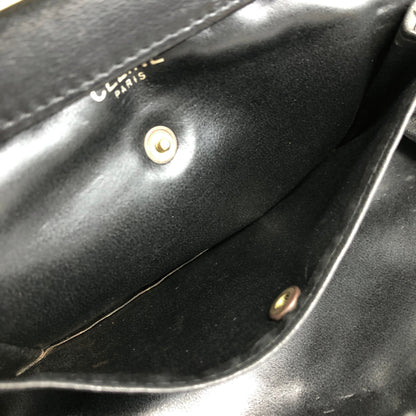 CELINE Triomphe Metal Clasp Chain Shoulder bag Black Vintage nc5c3h