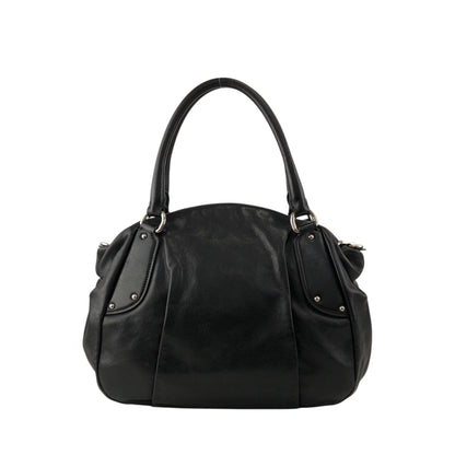 PRADA Logo Round Handbag Black Vintage 4frjvm