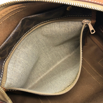 CELINE Macadam Blason Handbag Small Boston bag Brown Vintage dujsu6