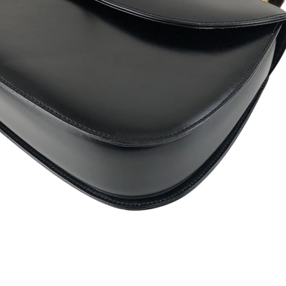 GUCCI Bamboo Turn Lock Handbag Black Vintage 57imw4