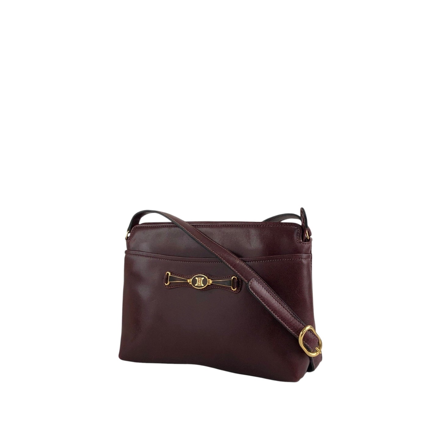CELINE Triomphe Shoulder bag Bordeaux Vintage a62ugb