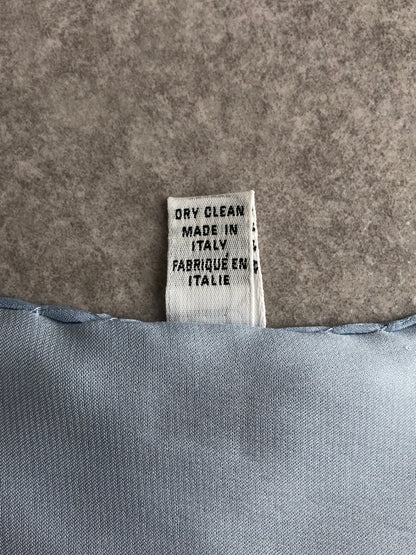 CELINE Triomphe SILK Scarf Blue Vintage ta5rap