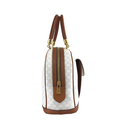 CELINE Macadam Blason Handbag White Vintage nvdawv