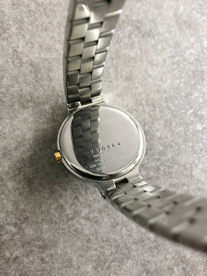 Yves Saint Laurent YSL Logo Watch Silver×Blue 5421-H13855Y Vintage r2mjrn