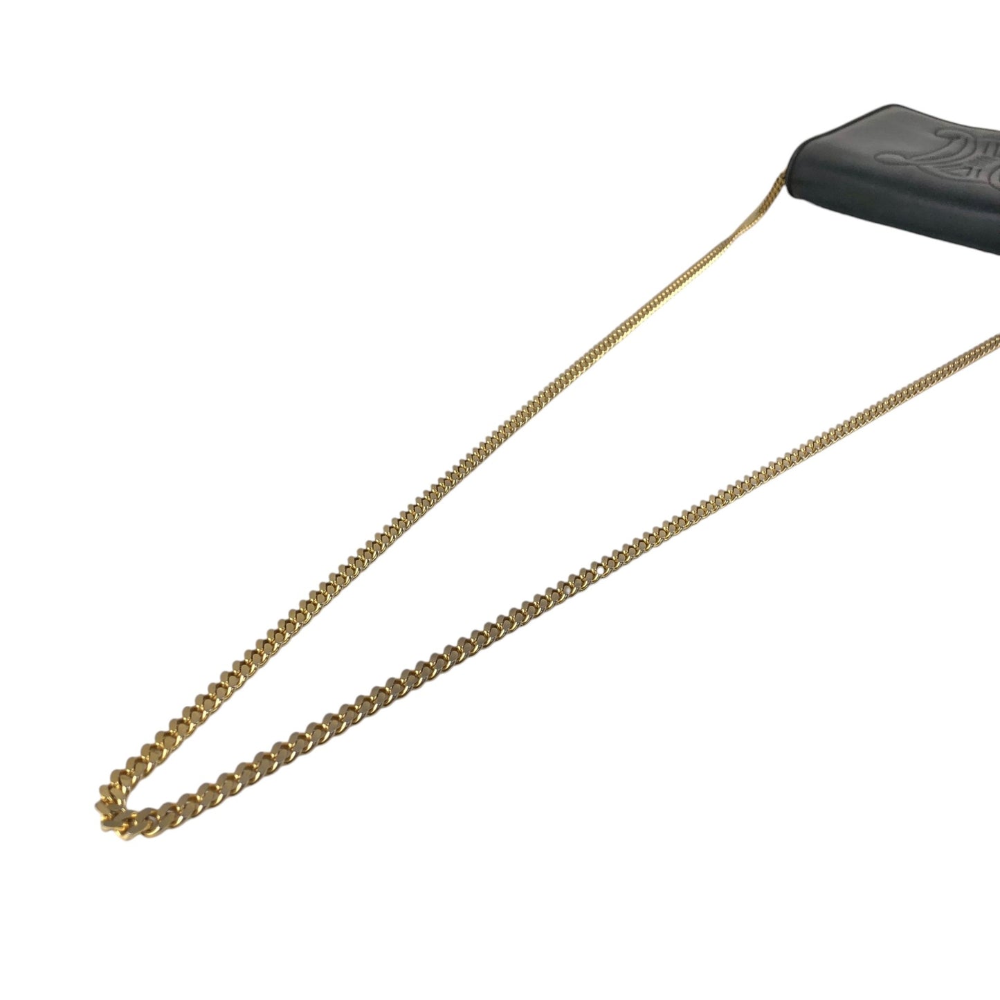 CELINE Triomphe Blason Chain Shoulder bag Black Vintage yfpji2