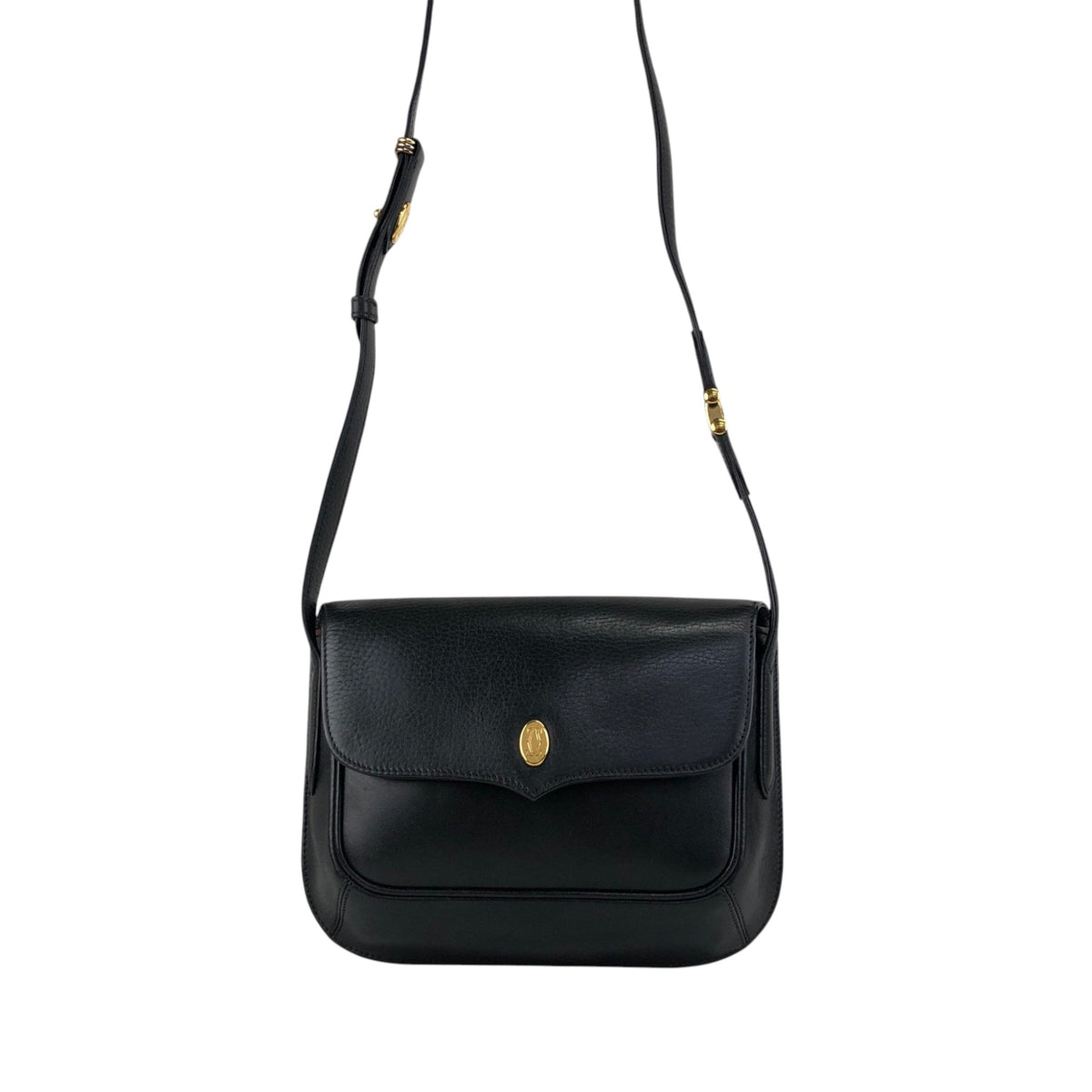 Cartier Logo Trinity Shoulder bag Black Vintage j72pji