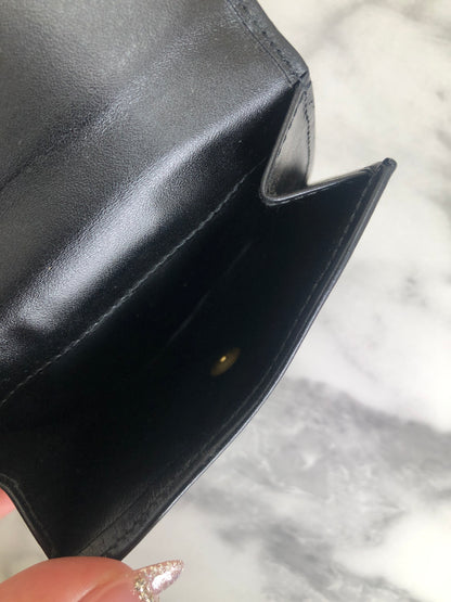 CELINE Macadam  PVC Leather Folded Wallet Black Vintage j5fp87