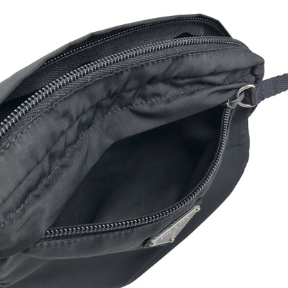 PRADA Tessuto Triangle Logo Sling bag Shoulder bag Black Vintage 58ccjt