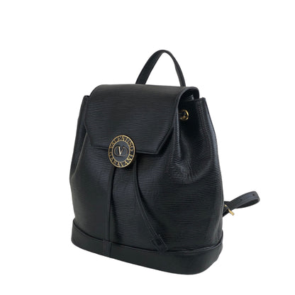 VALENTINO GARAVANI Logo Leather Backpack Black Vintage g8ncyv