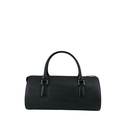 BURBERRY Logo Handbag Black Vintage 6vdsyy
