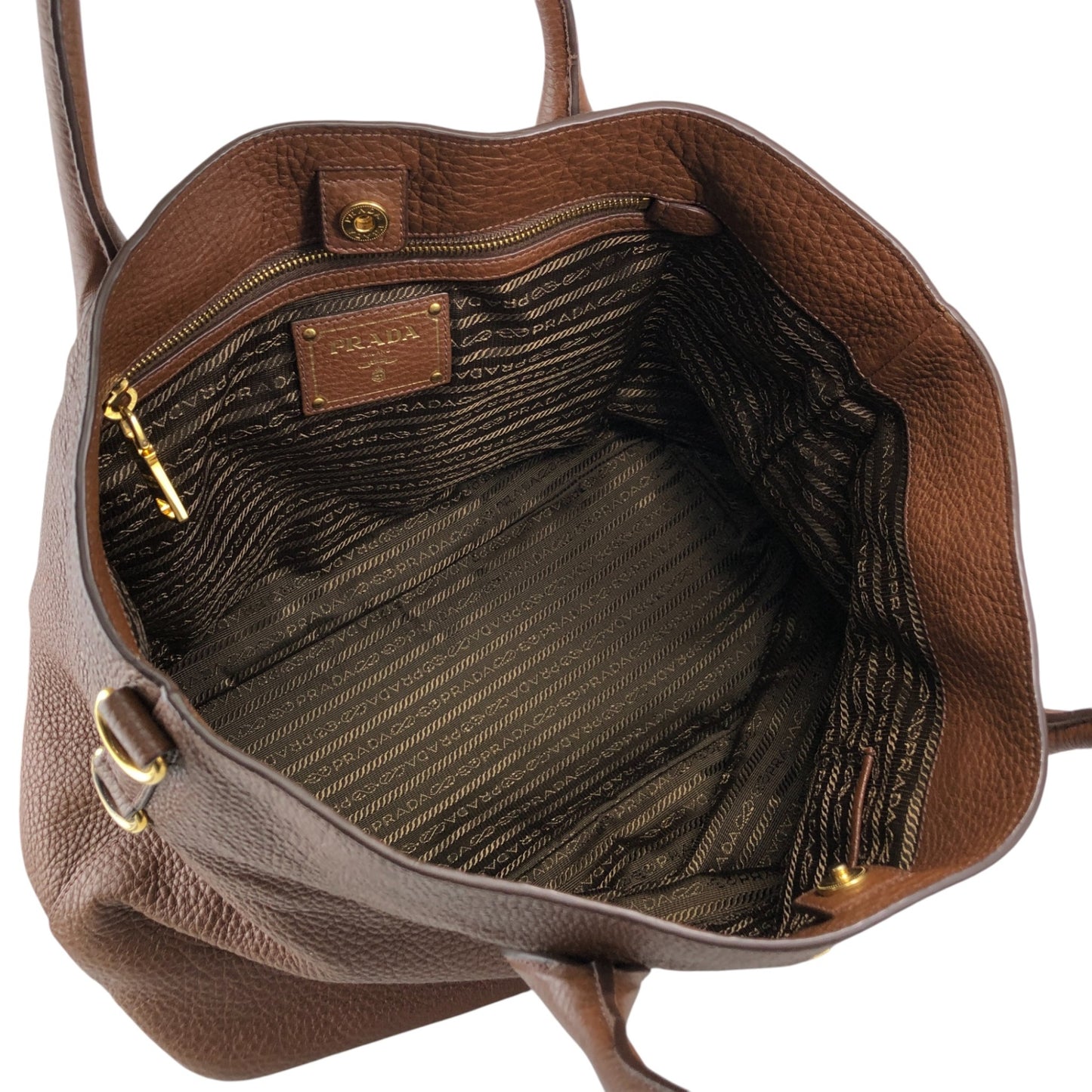 PRADA Logo Two-way Handbag Shoulder bag Brown Vintage y4cj6y