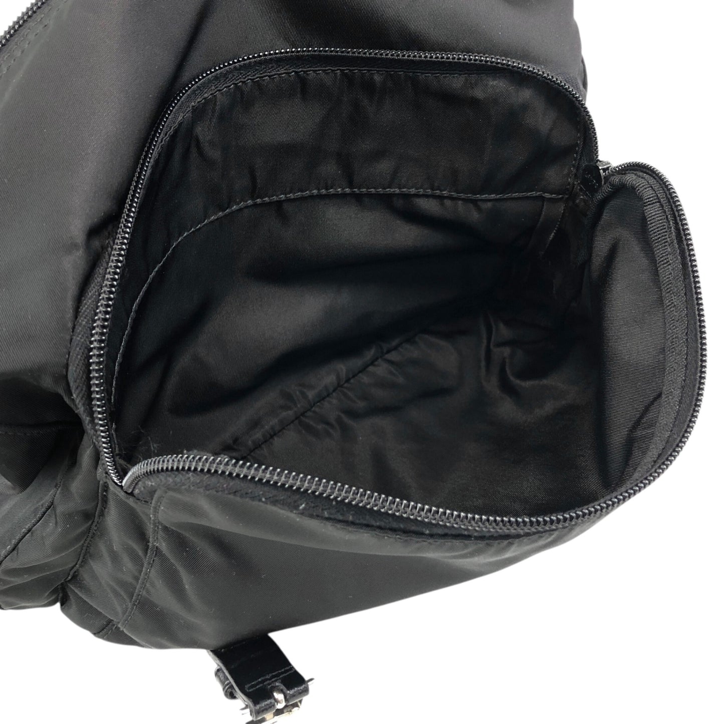 PRADA Tessuto Triangle Logo Shoulder bag Black Vintage wm6a24