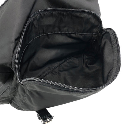 PRADA Tessuto Triangle Logo Shoulder bag Black Vintage wm6a24