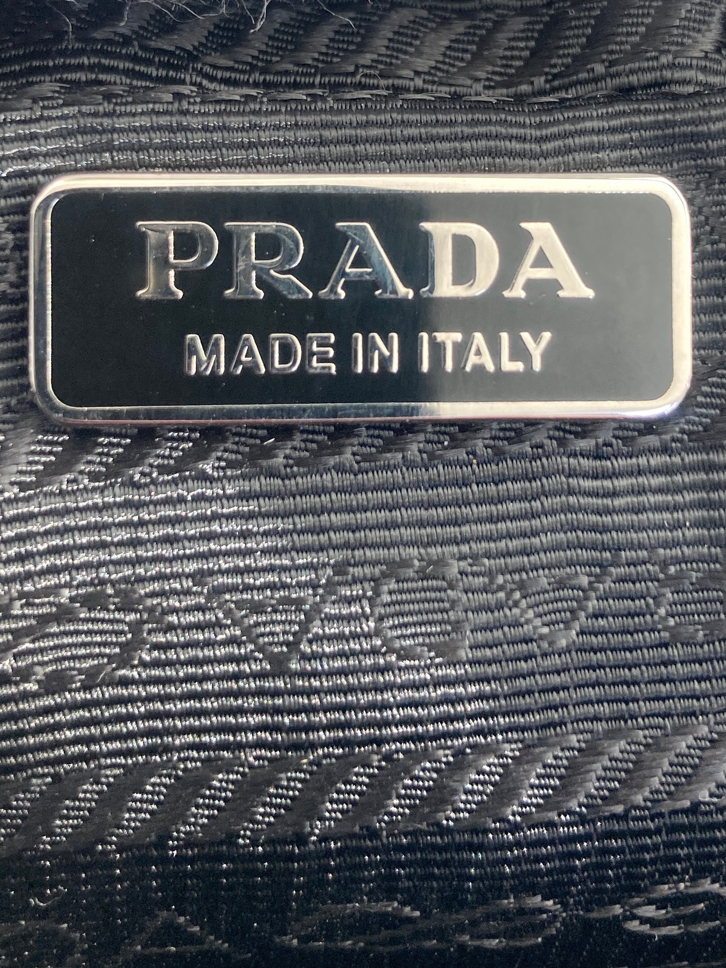 PRADA Triangle Logo Nylon Pouch Black Vintage 7wx6yx