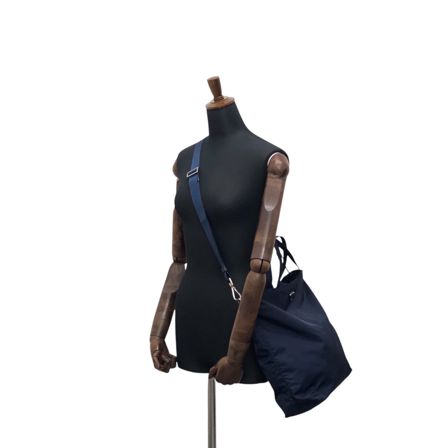 PRADA Tessuto Triangle Logo Two-way Handbag Shoulder bag Navy Vintage edw7hz