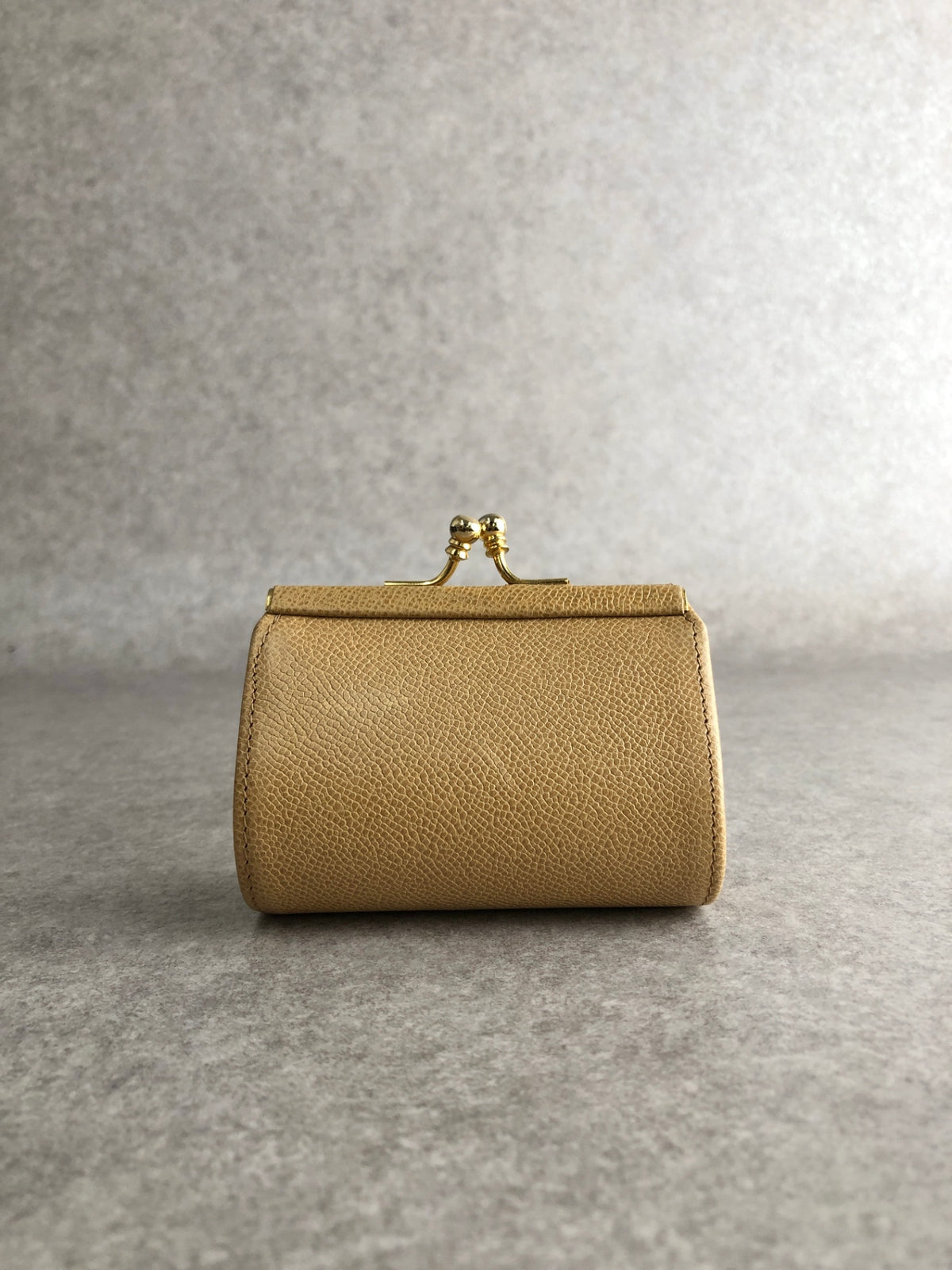 Yves Saint Laurent YSL Logo Metal Clasp Coin Purse Beige Vintage 6fj2nf