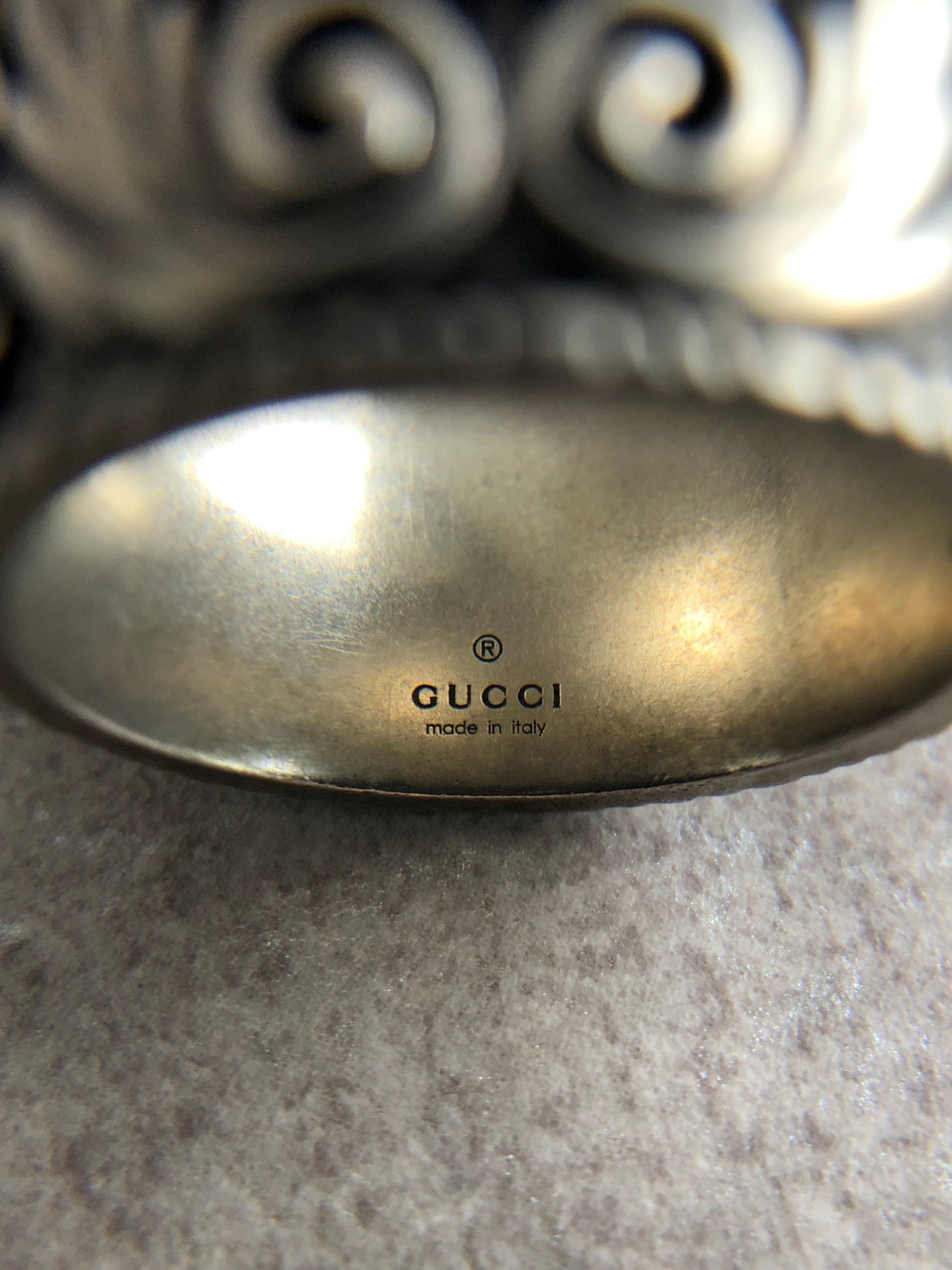 GUCCI Interlocking SILVER925 Ring Silver Vintage rntz7e