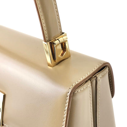 Salvatore Ferragamo Gancini Two-way Handbag Shoulder bag Beige Vintage einekb