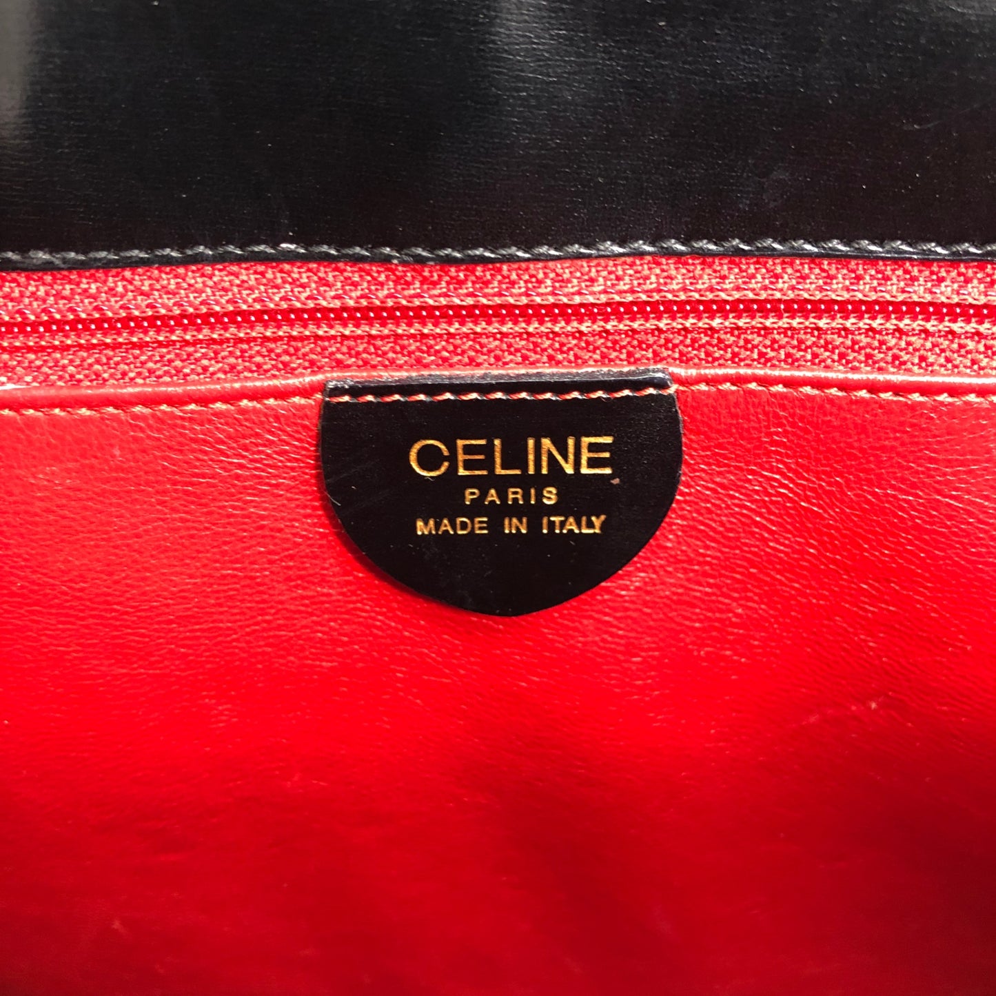 CELINE Horseshoe Handbag Black Vintage kzatm3