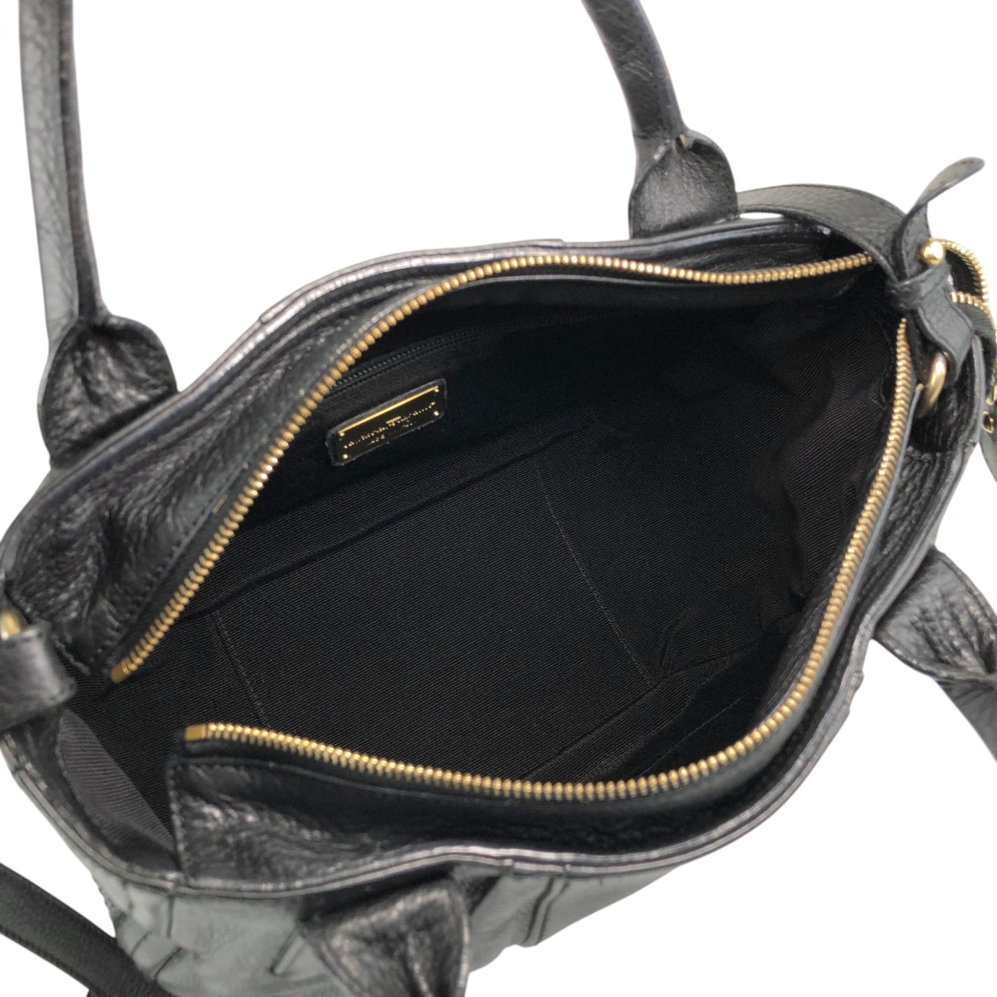 Salvatore Ferragamo Logo Embossed Two-way Handbag Shoulder bag Black Vintage 6dd4sj
