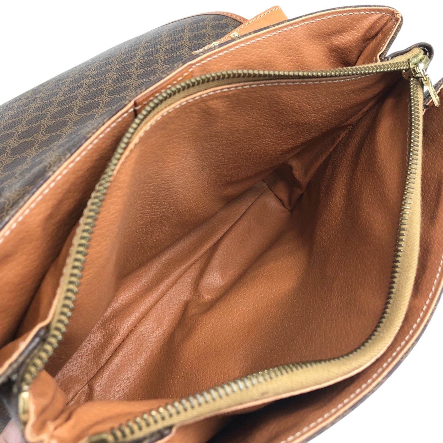 CELINE Macadam Blason Shoulder bag Brown Vintage fchn4d