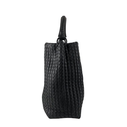 Bottega Veneta Intrecciato Handbag Black Vintage 5bnku4
