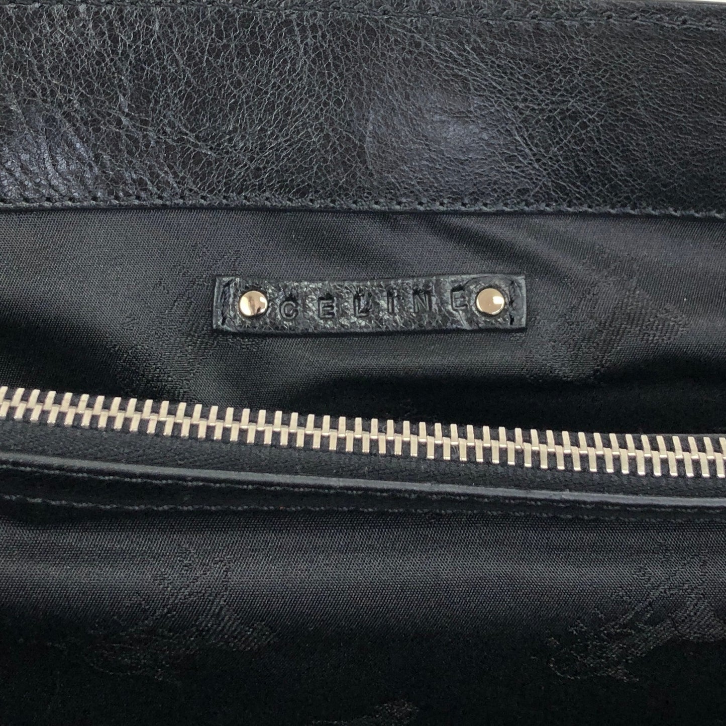 CELINE Horse Carriage Handbag Black Vintage 6m8meh