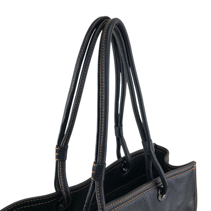LOEWE Anagram Side Pocket Handbag Black Vintage ivzdgh