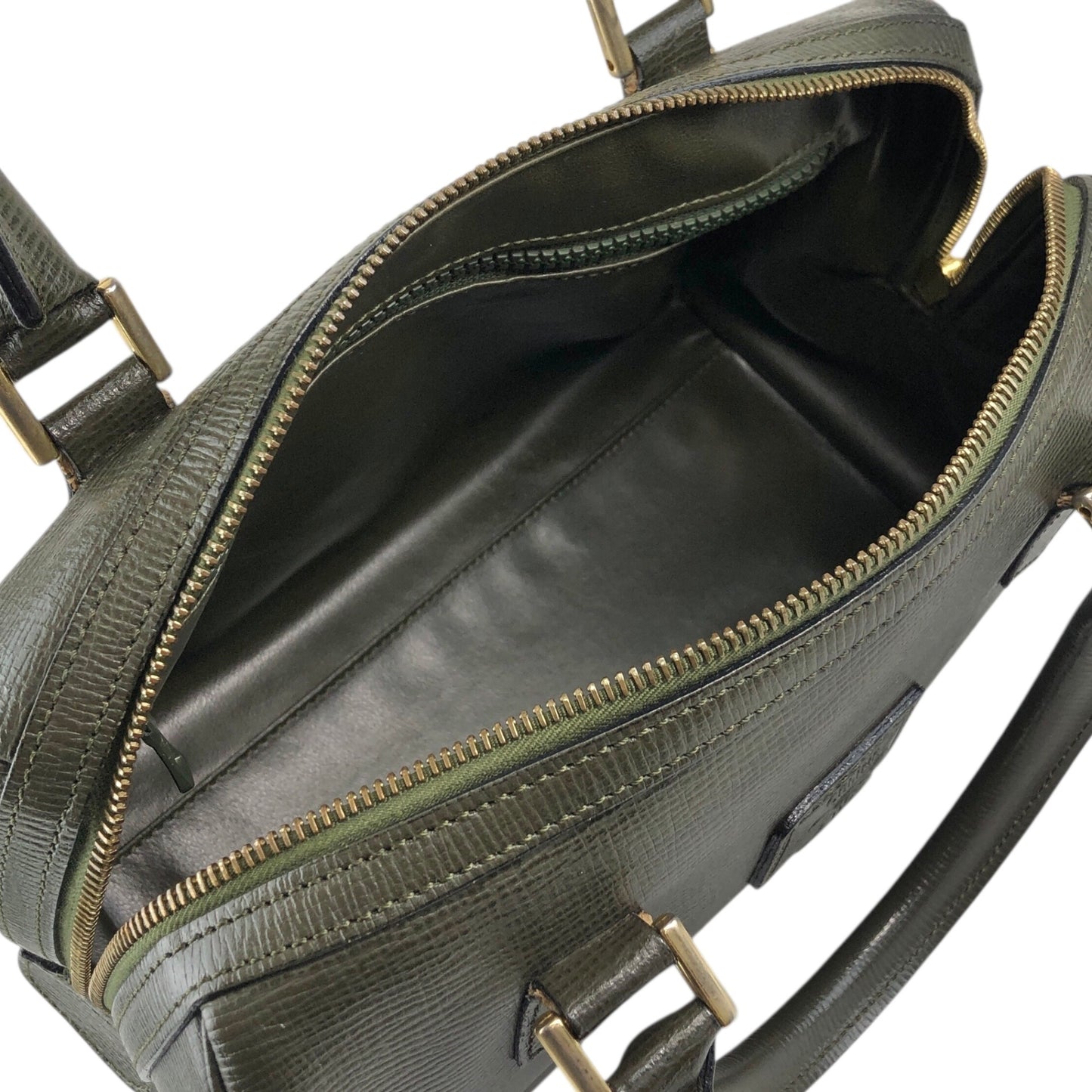 CELINE Blason Two-way Small Boston bag Shoulder bag Green Vintage du4fhp