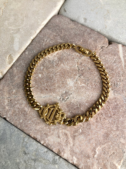 Christian Dior Bracelet Gold Vintage 2mtjbe