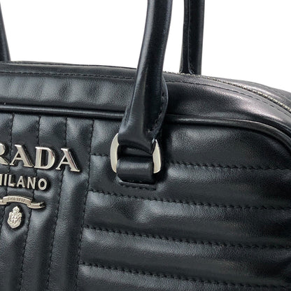 PRADA Logo Small Boston bag Handbag Black Vintage v7w6vi