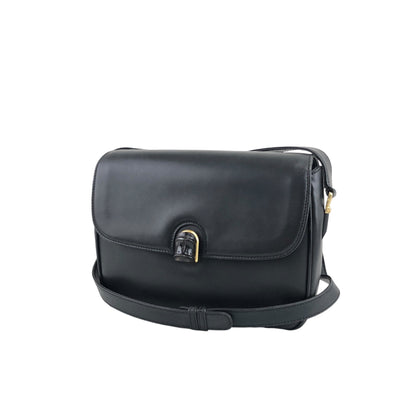 GUCCI Bamboo Turn Lock  Shoulder bag Black Vintage hksc78