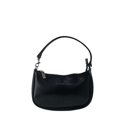 Yves Saint Laurent Logo Embossed Small Handbag Shoulder bag Black Vintage ztncyu
