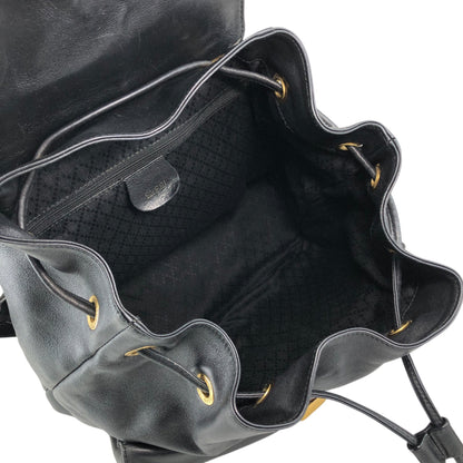 GUCCI Bamboo Front Buckle Backpack Black Vintage gaic2f