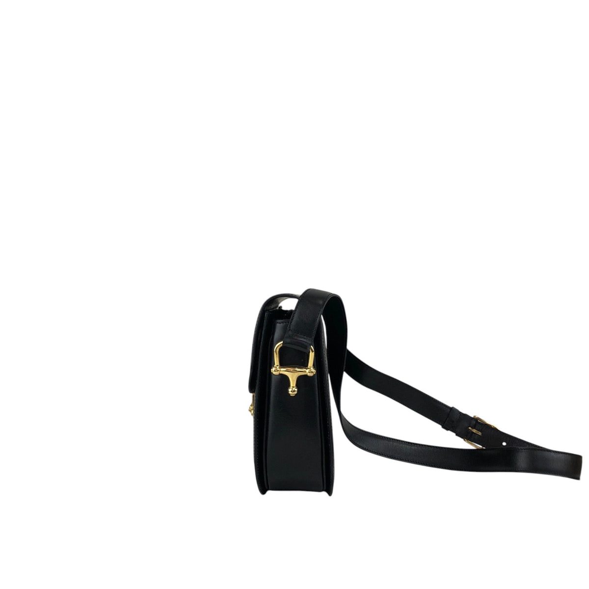 CELINE Horse Bit Shoulder bag Black Vintage jh7wiz