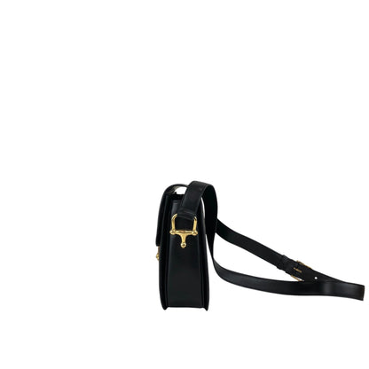 CELINE Horse Bit Shoulder bag Black Vintage jh7wiz