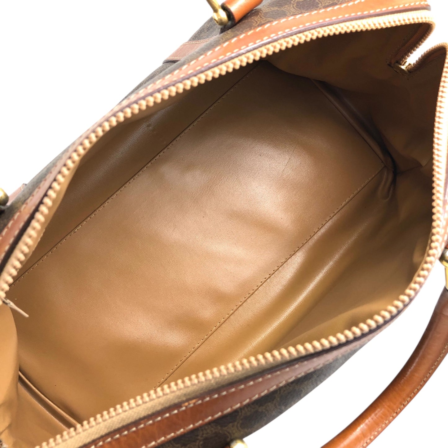 CELINE Macadam Blason Handbag Boston bag Brown Vintage hkkxdj