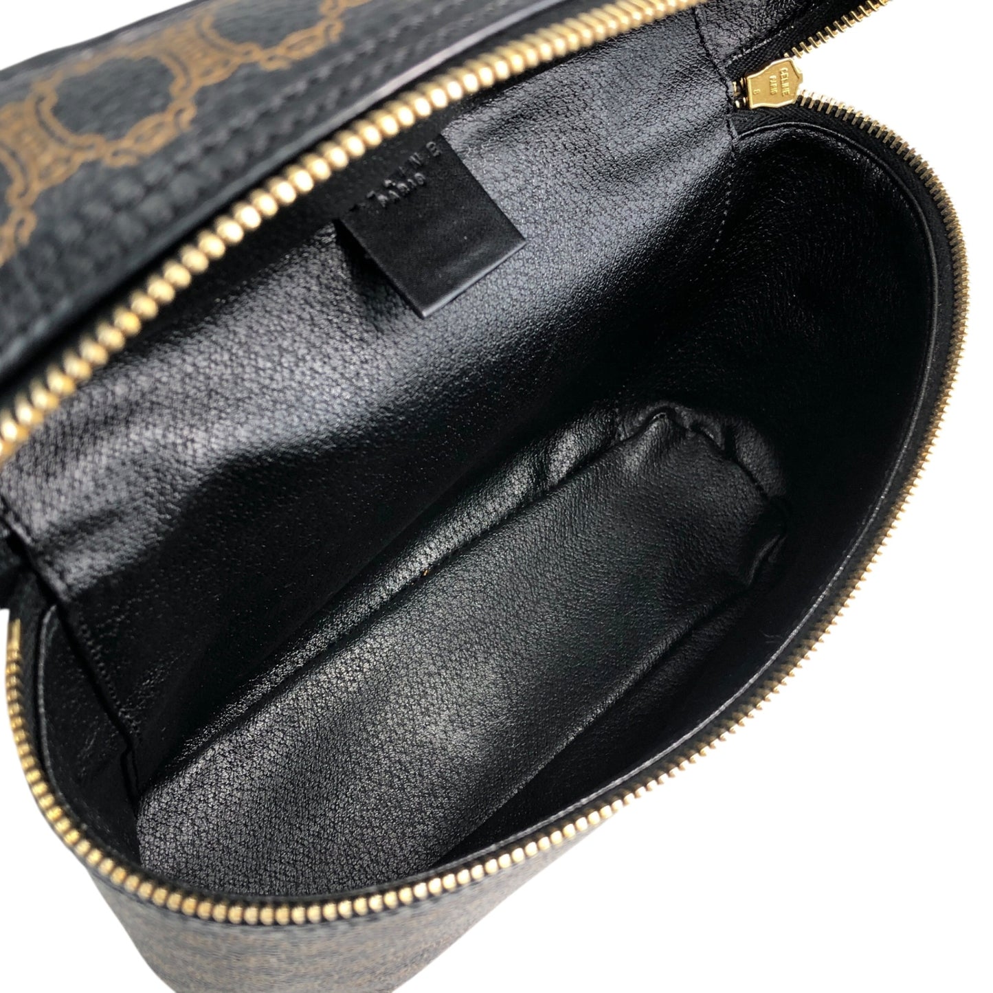 CELINE Macadam Blason Handbag Vanity bag Black Vintage x6aezr