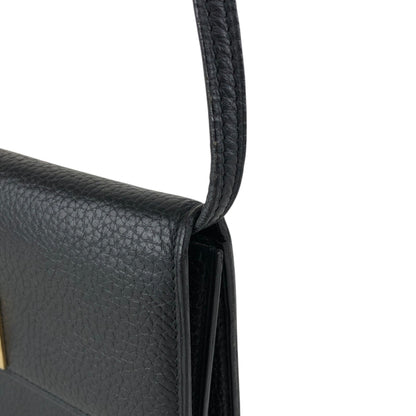 CELINE Gancini Shoulder bag Black Vintage 5hj33y