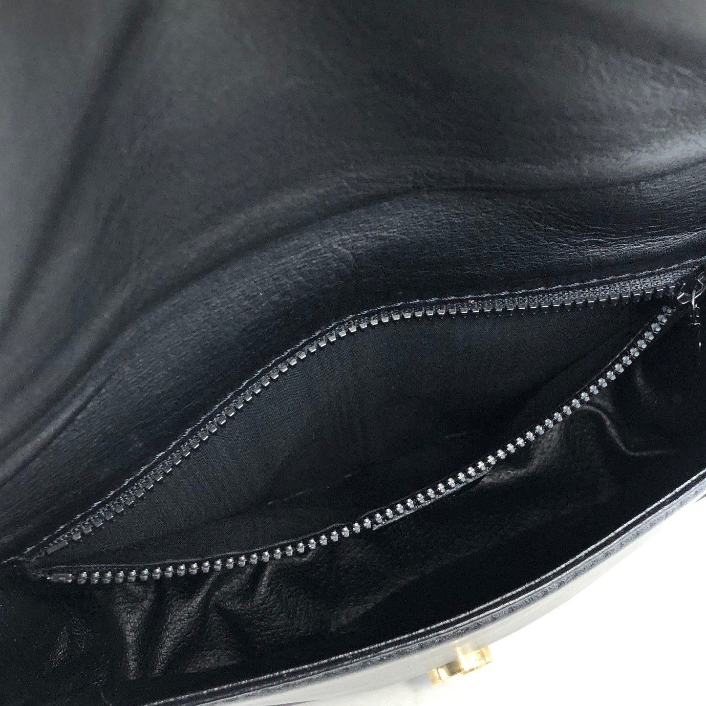 CELINE Gancini Flap Leather Shoulder bag Round bag Black Vintage btrkh7