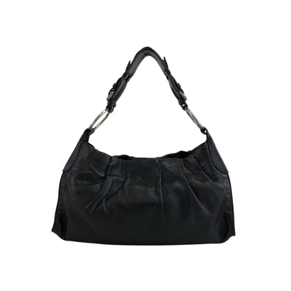 PRADA 三角形標誌單肩包 Hobobag 黑色復古 bs6gm7