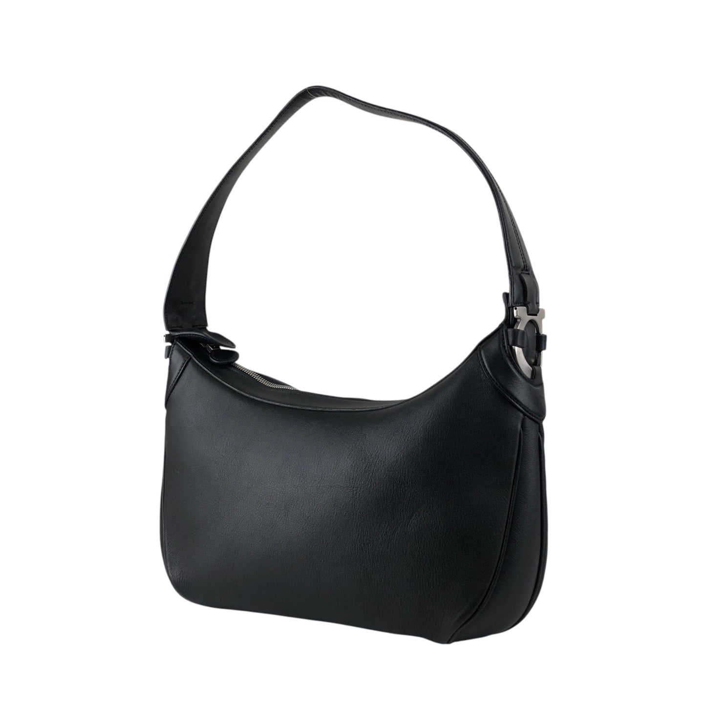 Salvatore Ferragamo Gancini Handbag Shoulder bag Black AF-21 4358 Vintage xn4ijj