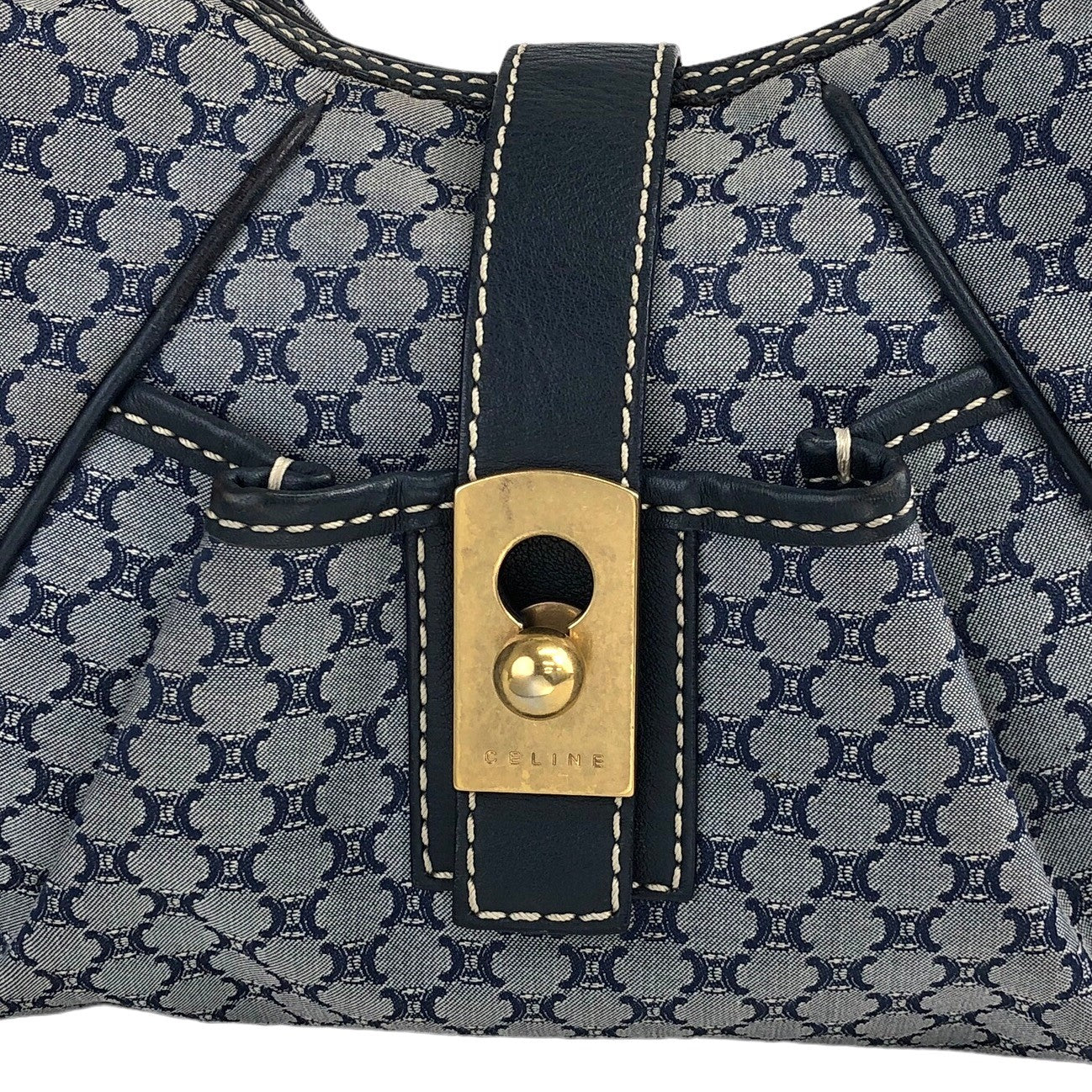 CELINE Blason Shoulder bag Navy Vintage b8yp2e